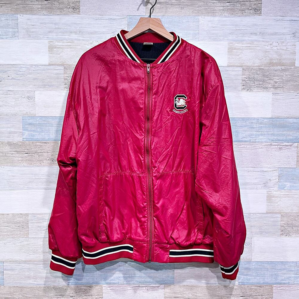 South Carolina Gamecocks VTG Varsity Bomber Jacket Red Russell USA Mens XL